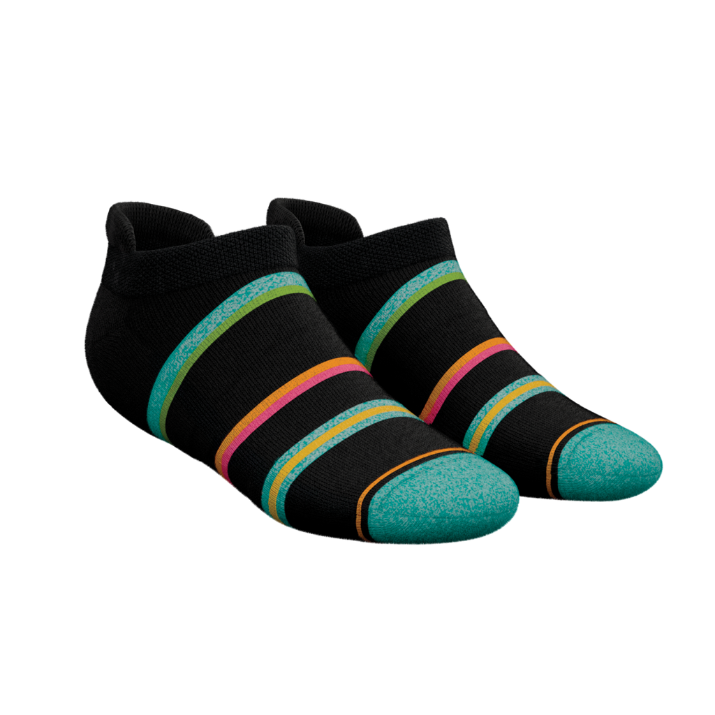 The Island Time | Black Tropical Heel Hammock™ Ankle Socks - Shinesty