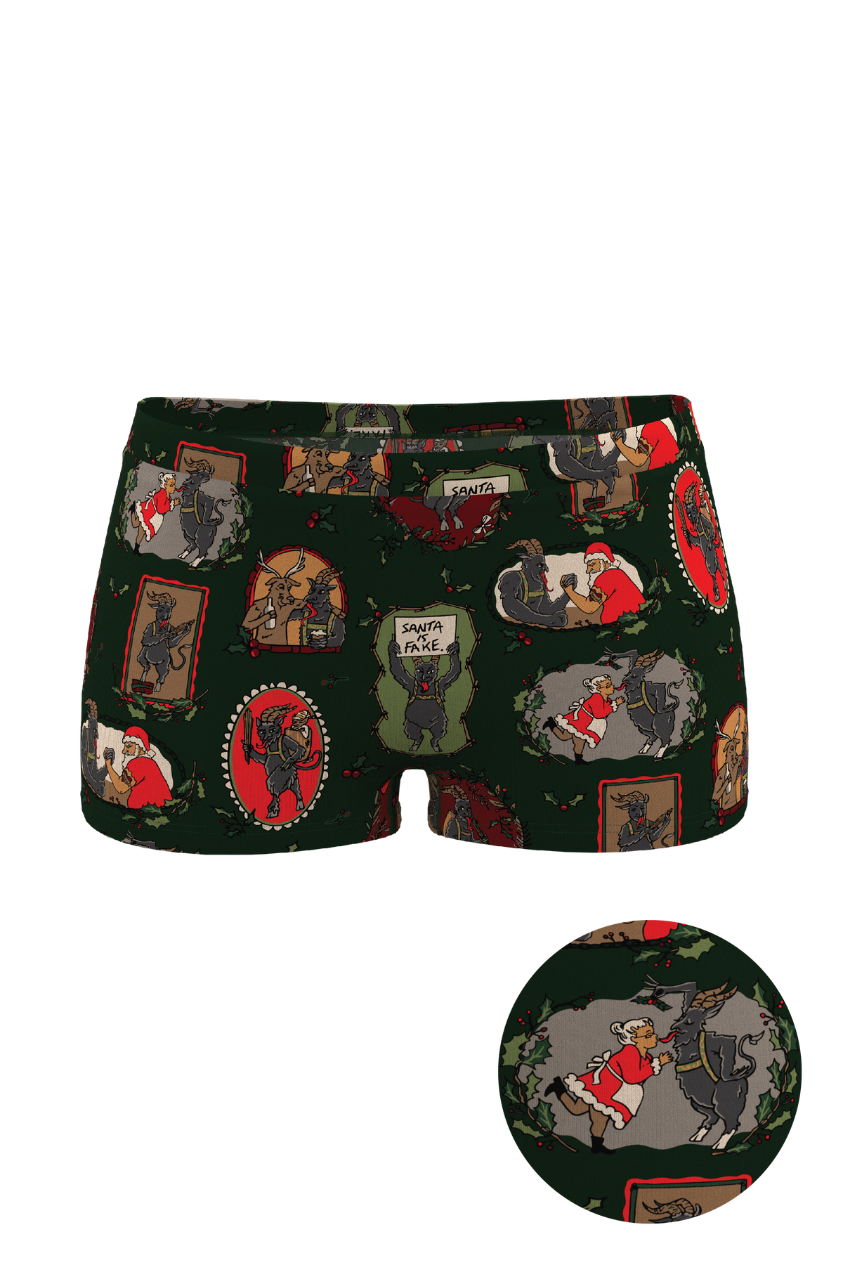 The King Krampus | Krampus Print Modal Boyshort Underwear - Shinesty