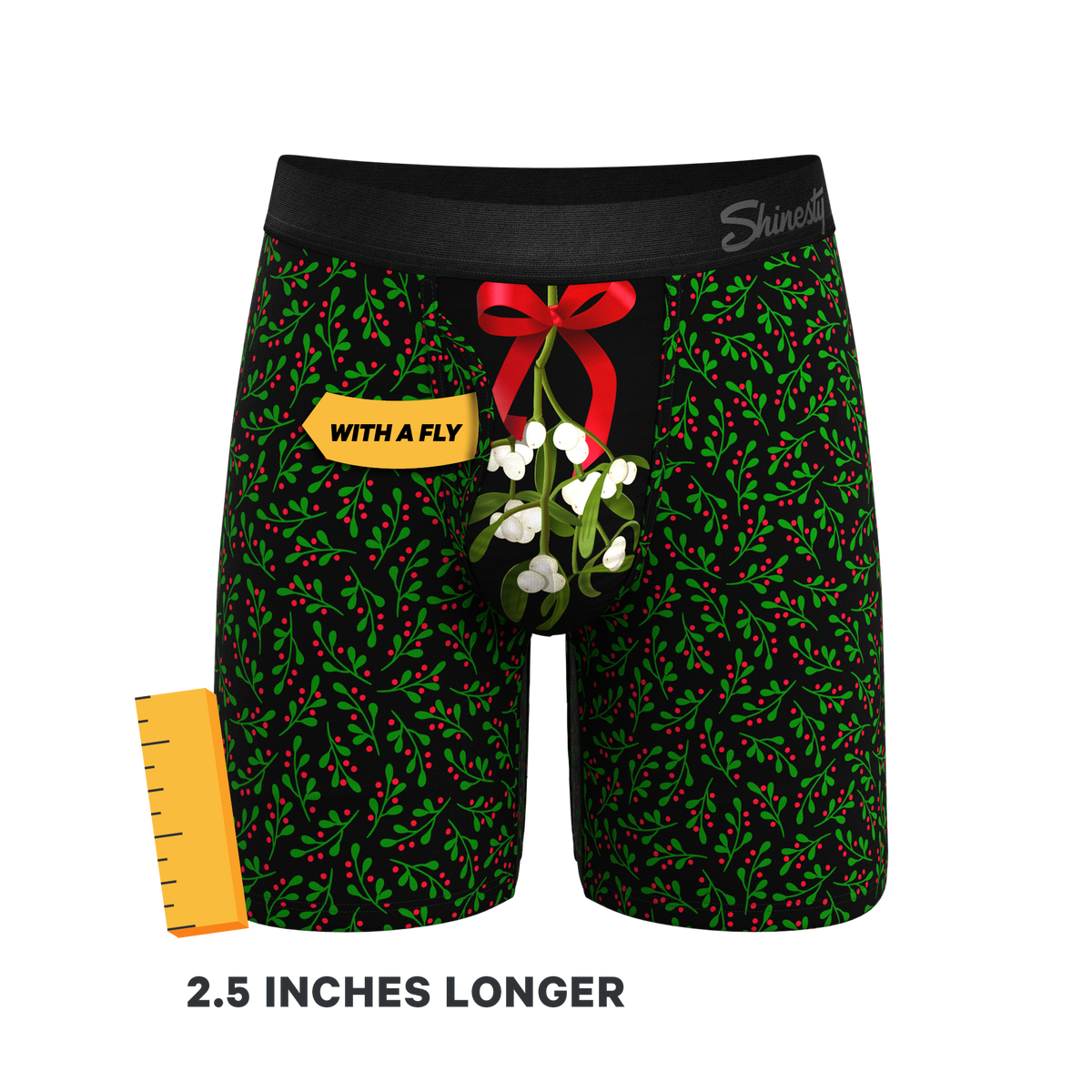 The Kiss Me There | Mistletoe Ball Hammock® Boxer - Long Leg - Shinesty