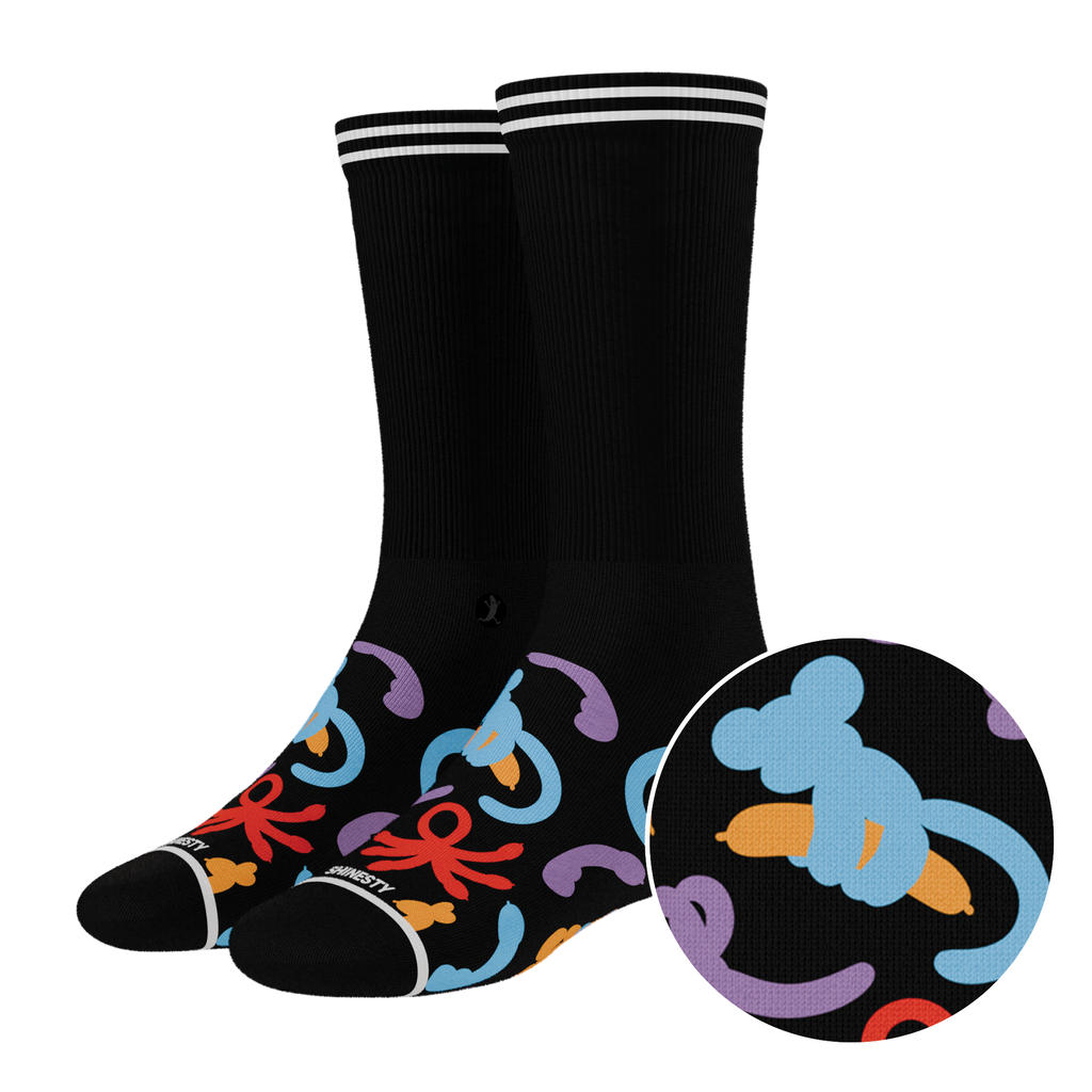 The Knot Tonights | Balloon Animal Heel Hammock™ Crew Socks - Shinesty