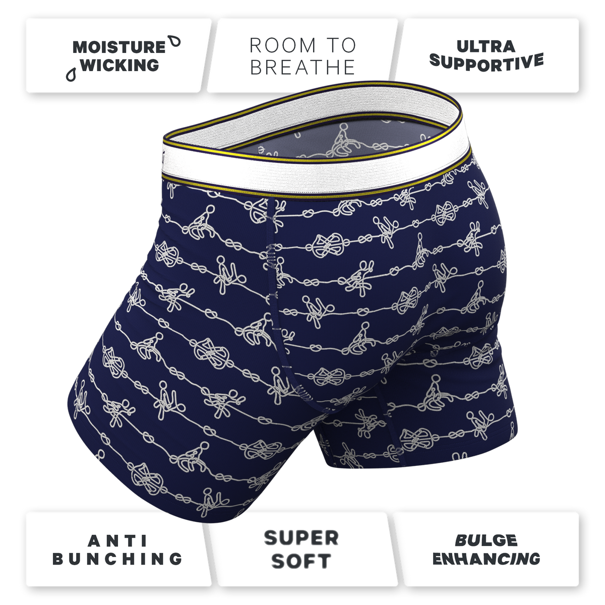The Knotty Spots | Nautical Knots Ball Hammock® Pouch Underwear With Fly - Shinesty