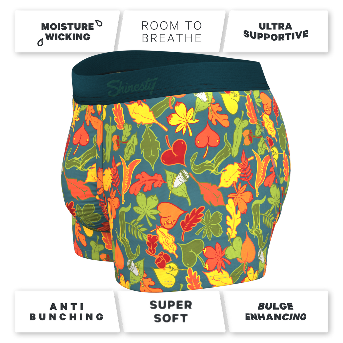 The Leaf Peeps | Naughty Leaves Ball Hammock® Pouch Trunks Underwear - Shinesty