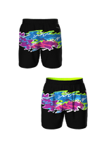 The Leg Day | Black Retro and Neon Ball Hammock® 7 Inch Athletic Shorts - Shinesty