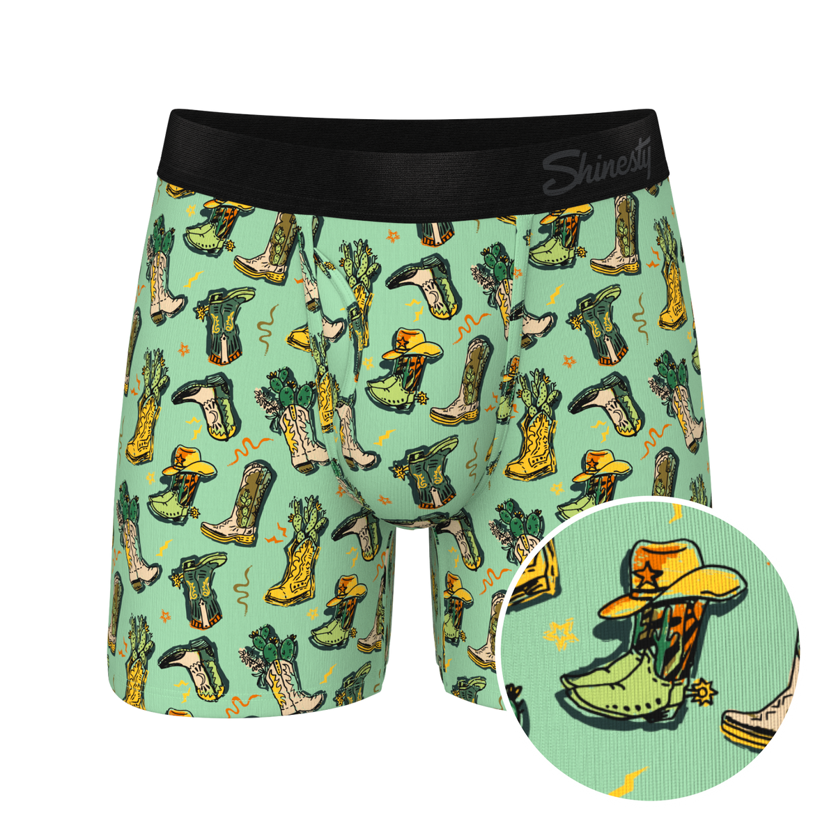 The Line Dance | Cowboy Boots Ball Hammock® Pouch Underwear With Fly - Shinesty