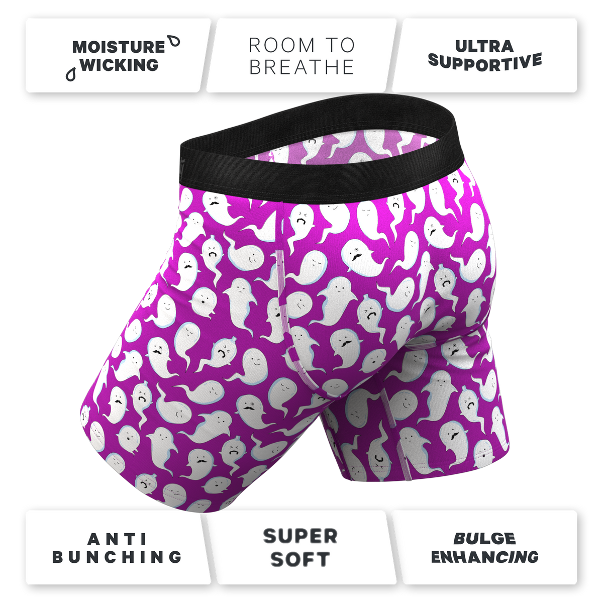 The Little Swimmers | Ghost Print Ball Hammock® Boxer - Long Leg - Shinesty