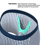 The Mad For Plaid | Navy Gingham Ball Hammock® Pouch Underwear With Fly - Shinesty