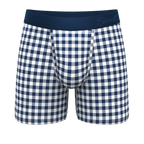 The Mad For Plaid | Navy Gingham Ball Hammock® Pouch Underwear - Shinesty