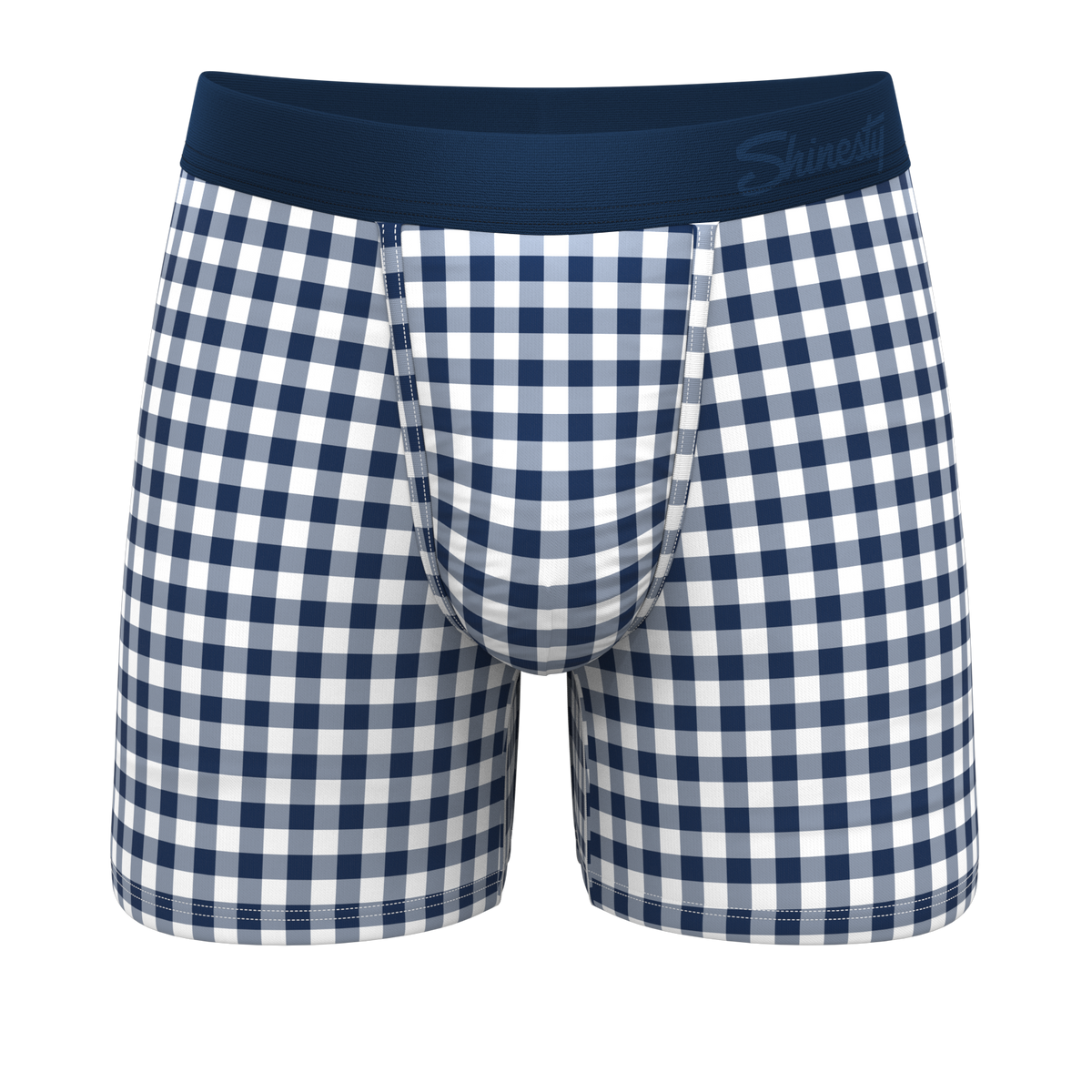 The Mad For Plaid | Navy Gingham Ball Hammock® Pouch Underwear - Shinesty