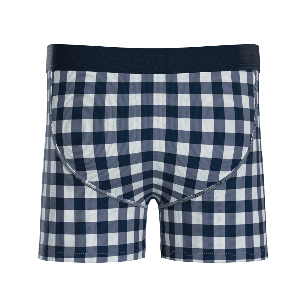 The Mad for Plaid | Navy Gingham Youth Boxer Briefs - Shinesty