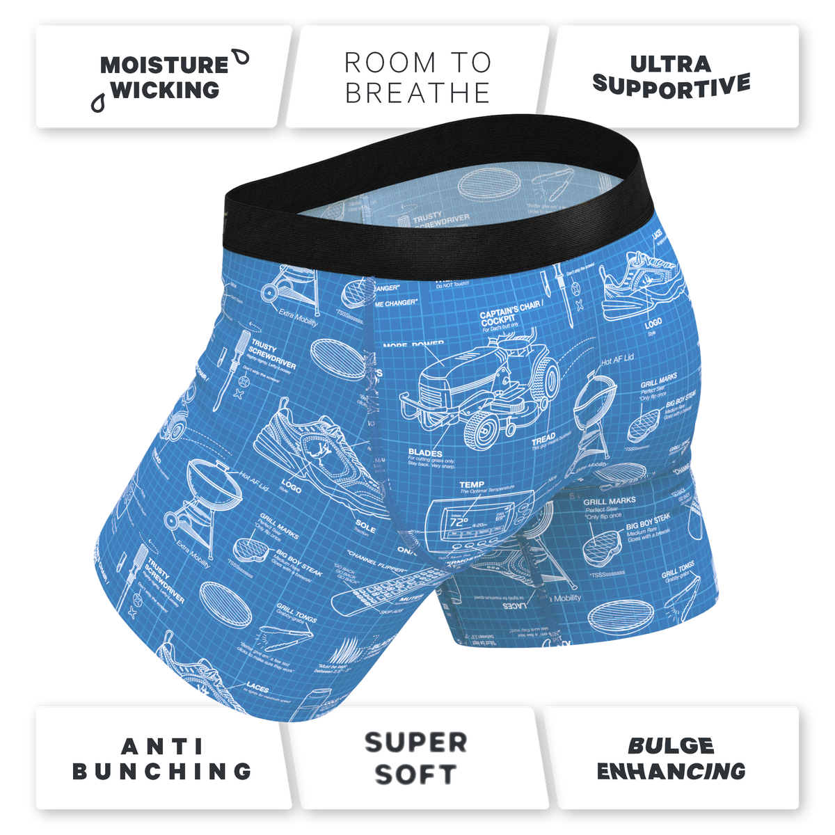 The Man With A Plan | Blueprint Ball Hammock® Pouch Underwear - Shinesty