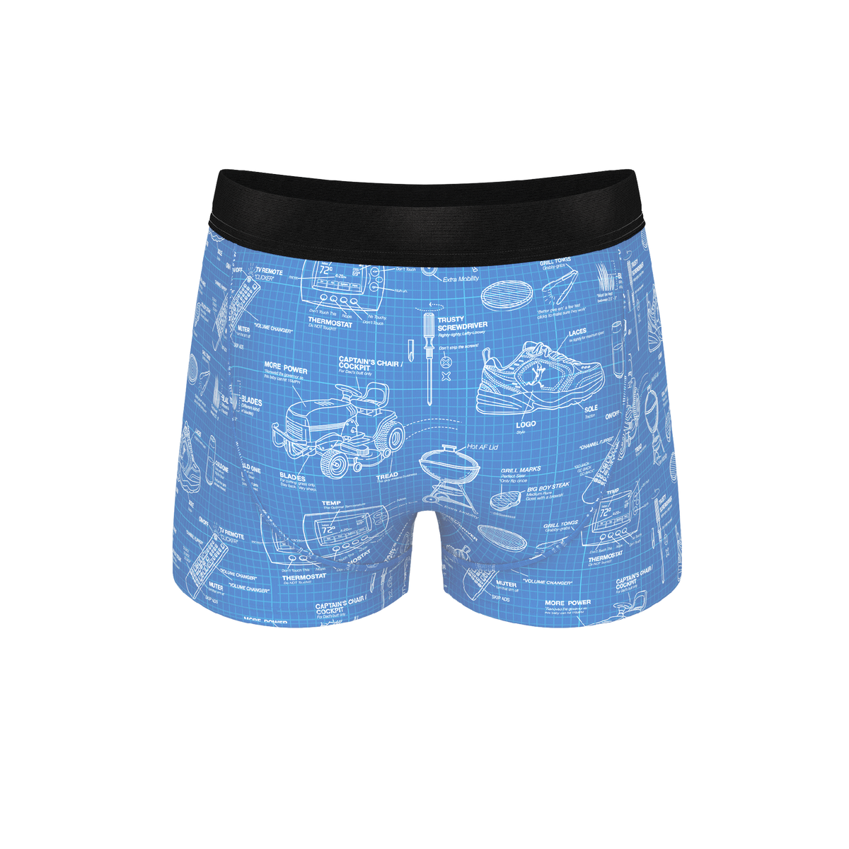 The Man With A Plan | Blueprint Ball Hammock® Pouch Trunks Underwear - Shinesty