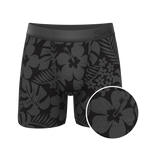 The Midnight Flora | Black Tonal Tropical Ball Hammock® Pouch Underwear - Shinesty
