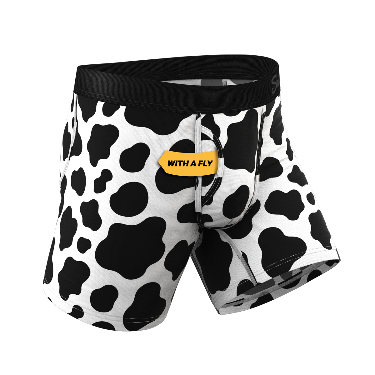 The Milk Me | Cow Print Ball Hammock® Pouch Underwear With Fly - Shinesty