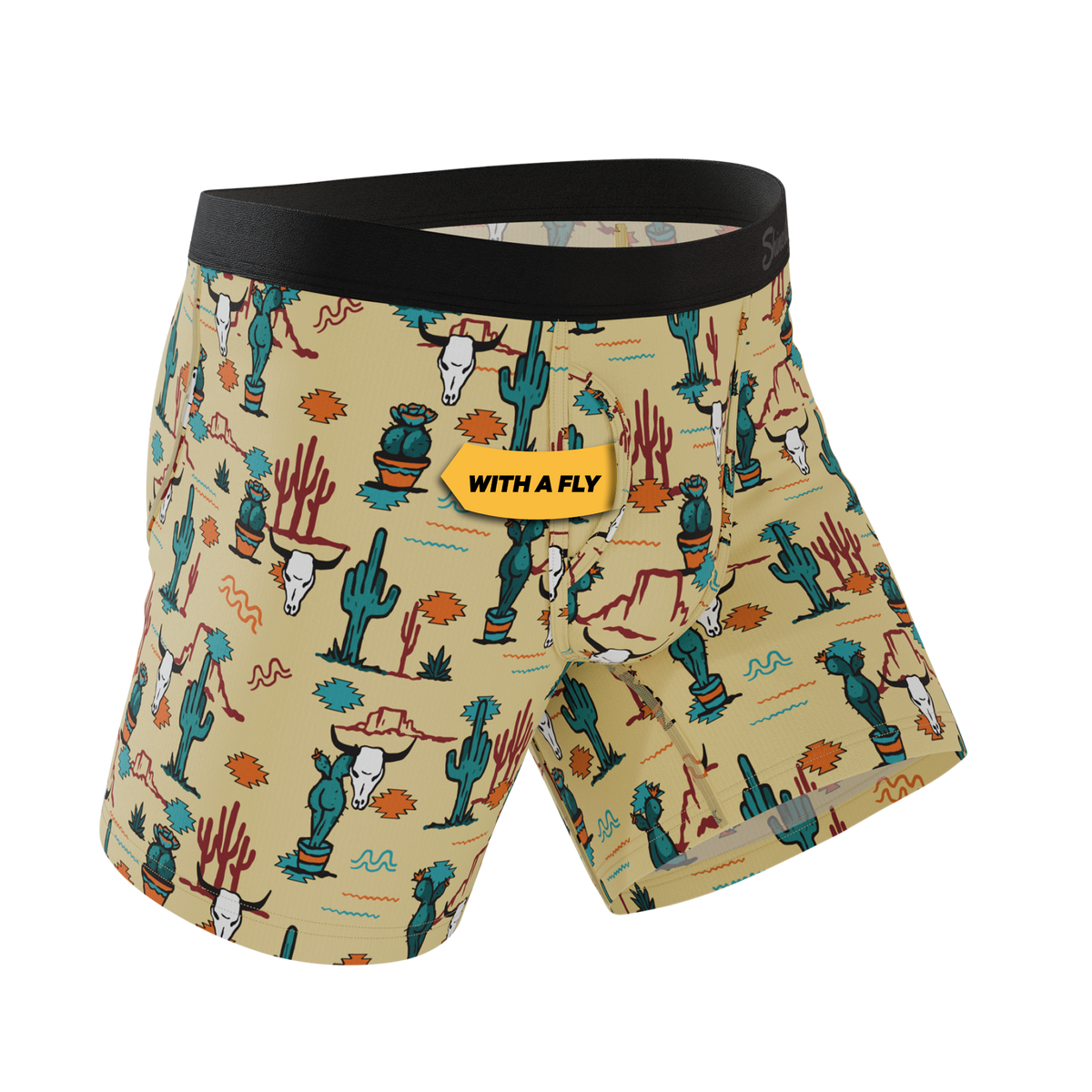 The Mirage | Western Cactus Ball Hammock® Pouch Underwear With Fly - Shinesty