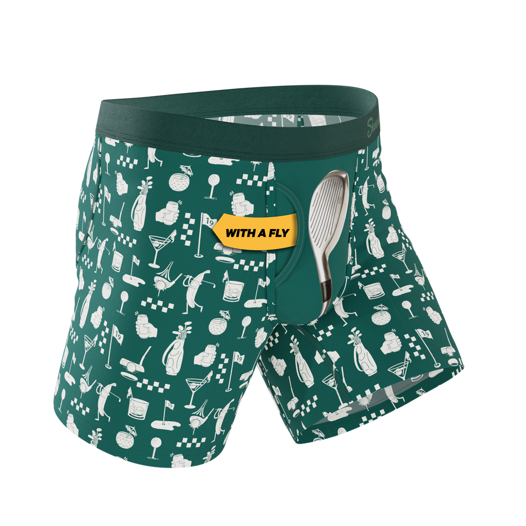 The Mulligan | Green Golf Ball Hammock® Pouch Underwear With Fly - Shinesty