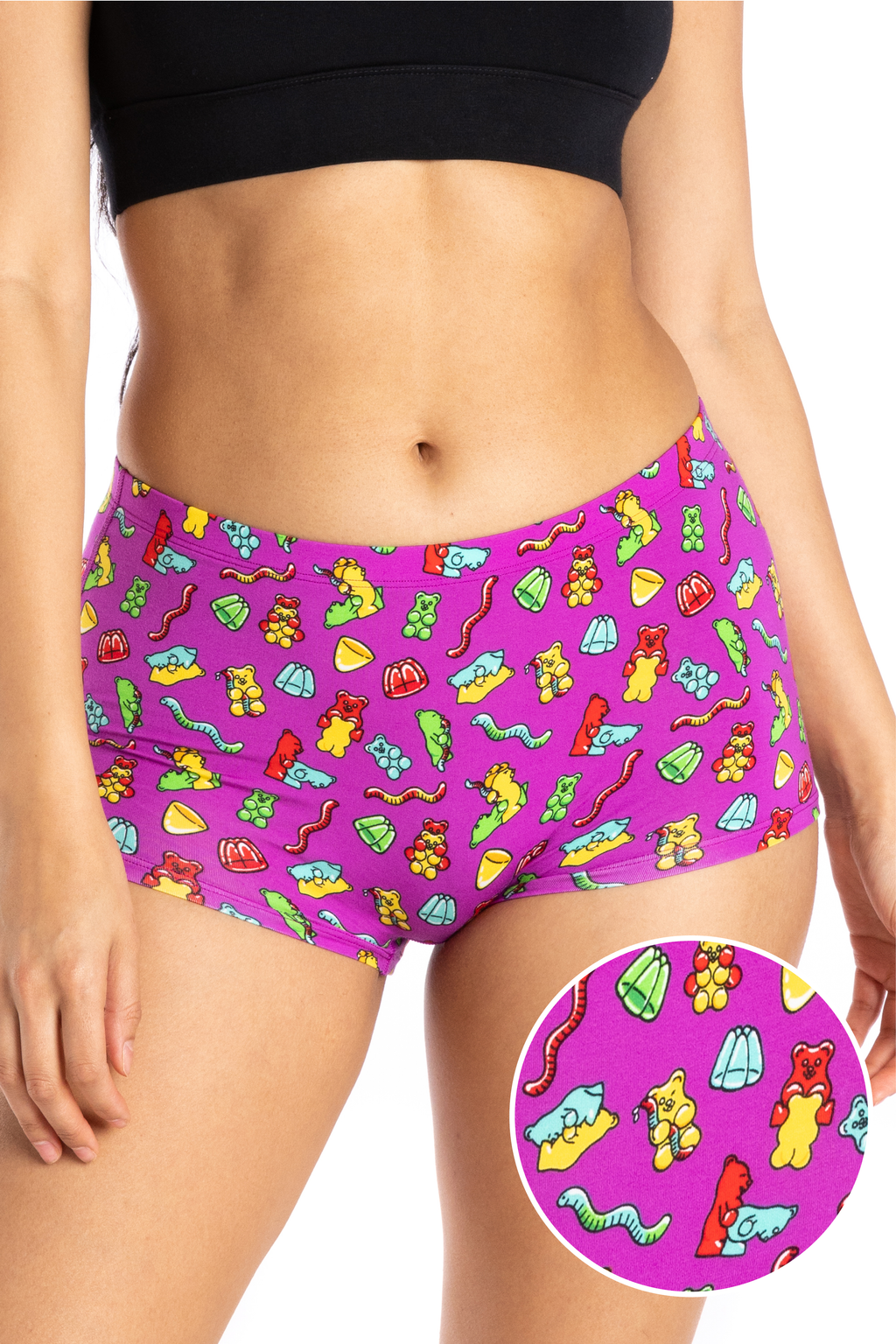 The Naughty Bears | Gummy Bear Modal Boyshort Underwear - Shinesty