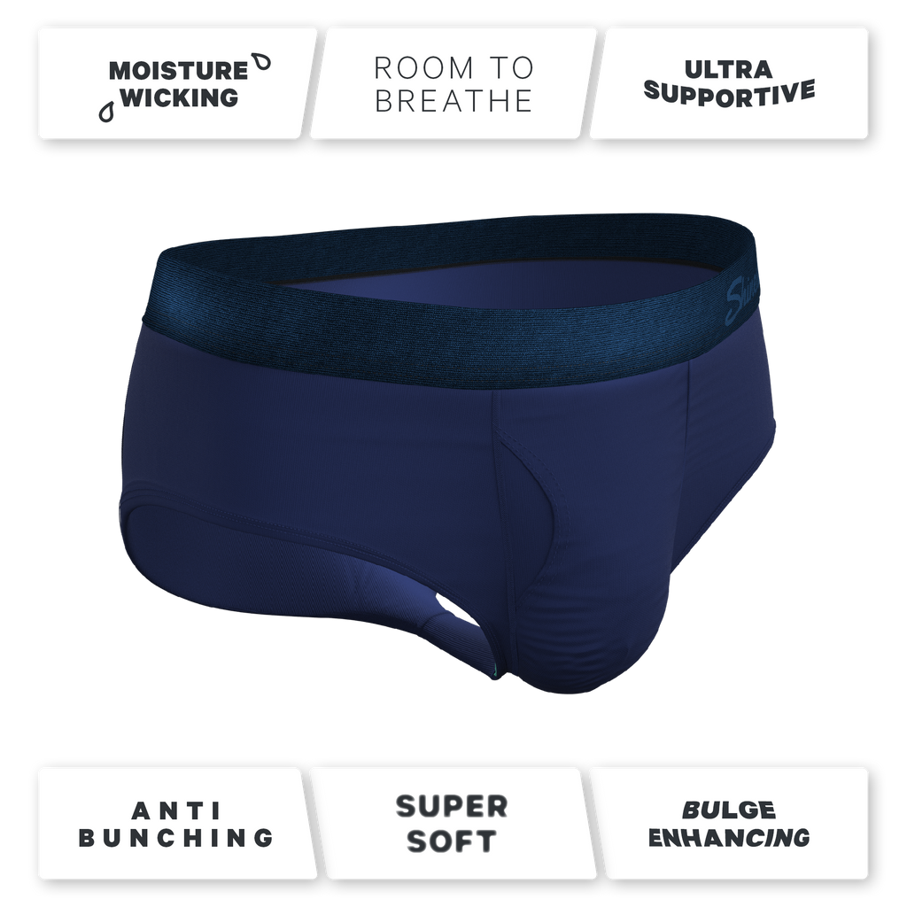 The Navy Jones | Tonal Navy Ball Hammock® Pouch Underwear Briefs - Shinesty