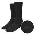 The Night Op | Plain Black Heel Hammock™ Crew Socks - Shinesty