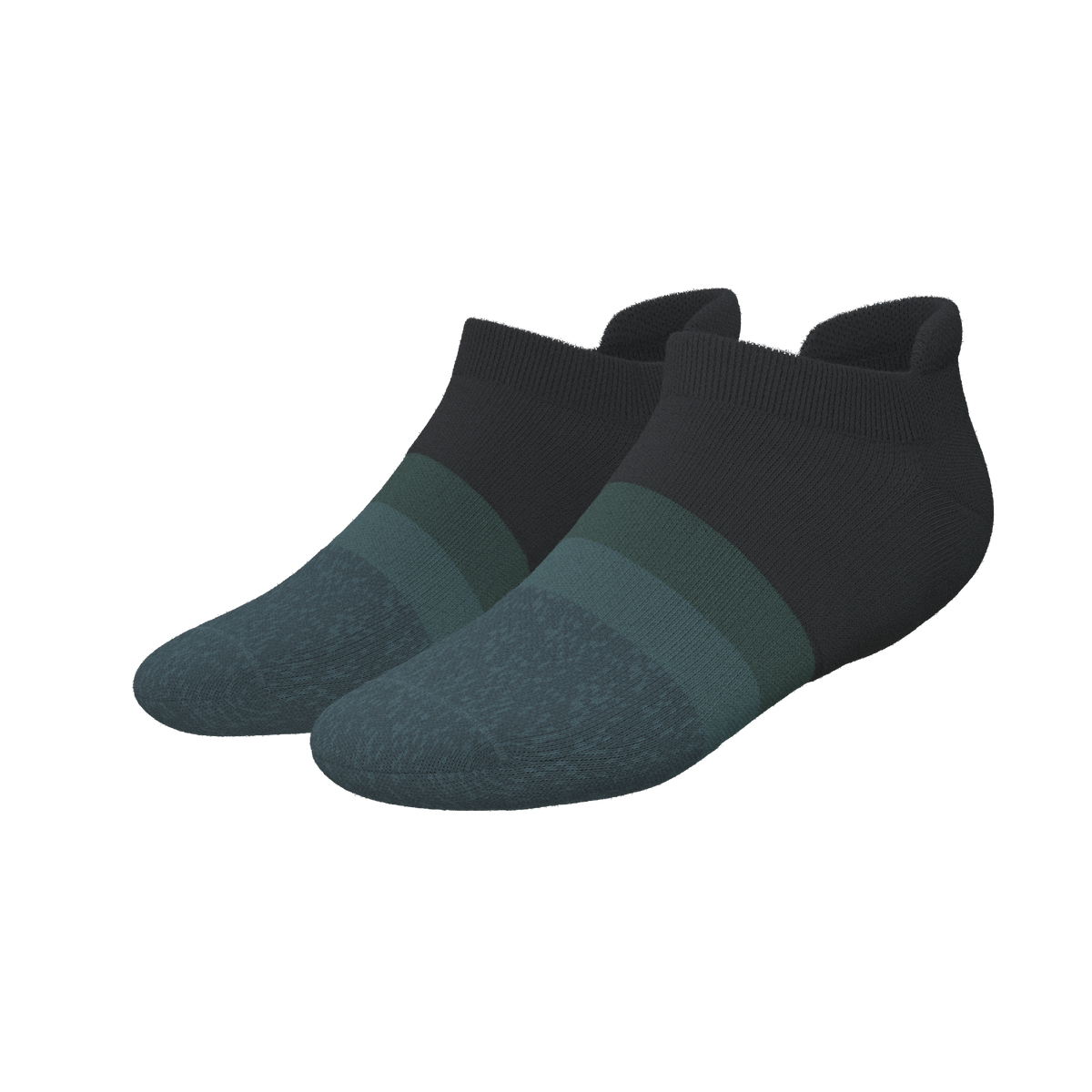 The Night Owl | Black and Teal Heel Hammock™ Ankle Socks - Shinesty