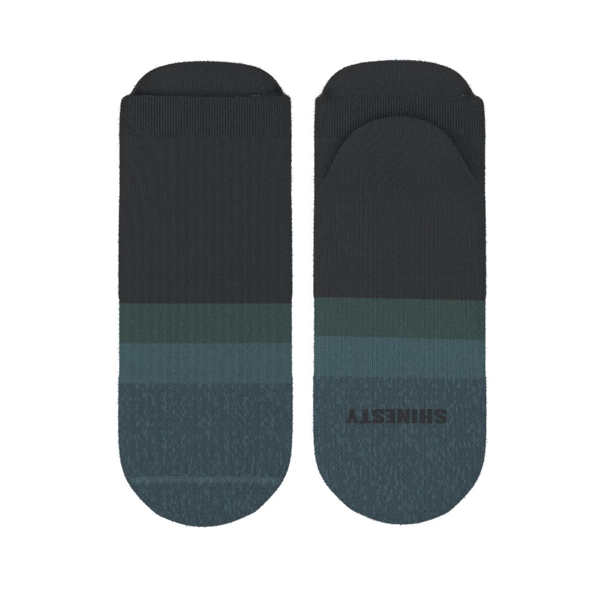 The Night Owl | Black and Teal Heel Hammock™ Ankle Socks - Shinesty