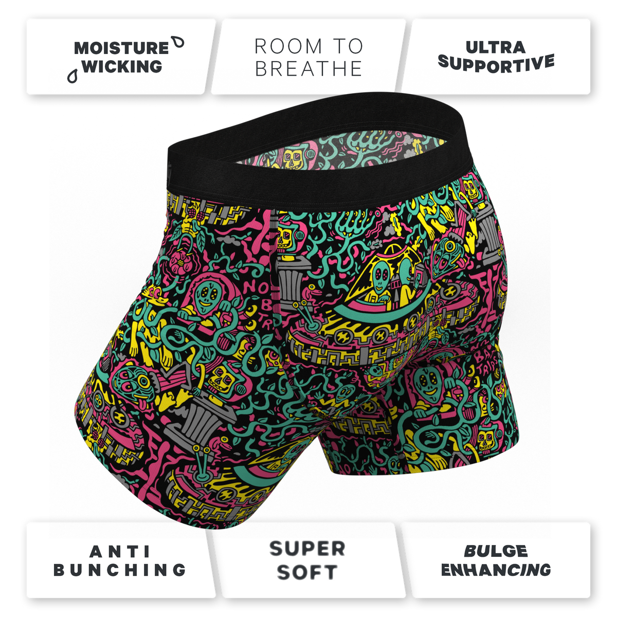 The No Bad Trips | Shinesty x Killer Acid Ball Hammock® Pouch Underwear With Fly - Shinesty