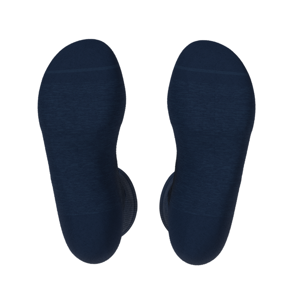 The Ocean Blue | Chambray Heather Heel Hammock™ Crew Socks - Shinesty
