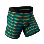 The Old Schooler | Retro Green Stripe Ball Hammock® Pouch Underwear - Shinesty