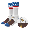 The One Finger Salute | American Flag Heel Hammock™ Crew Socks - Shinesty
