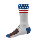 The One Finger Salute | American Flag Heel Hammock™ Crew Socks - Shinesty