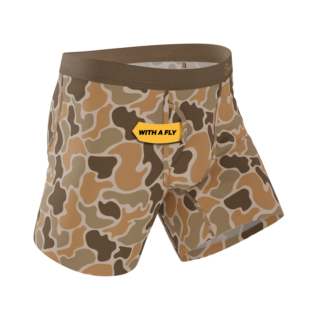 The Out Of Sight | Light Duck Camo Ball Hammock® Pouch Underwear With Fly - Shinesty