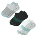 Versatile Solids Mix Pack | Blue Tri Color Block and Solids Heel Hammock™ Ankle Socks 6 Pack - Shinesty