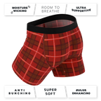 The Partridge | Red Cozy Plaid Ball Hammock® Pouch Underwear - Shinesty