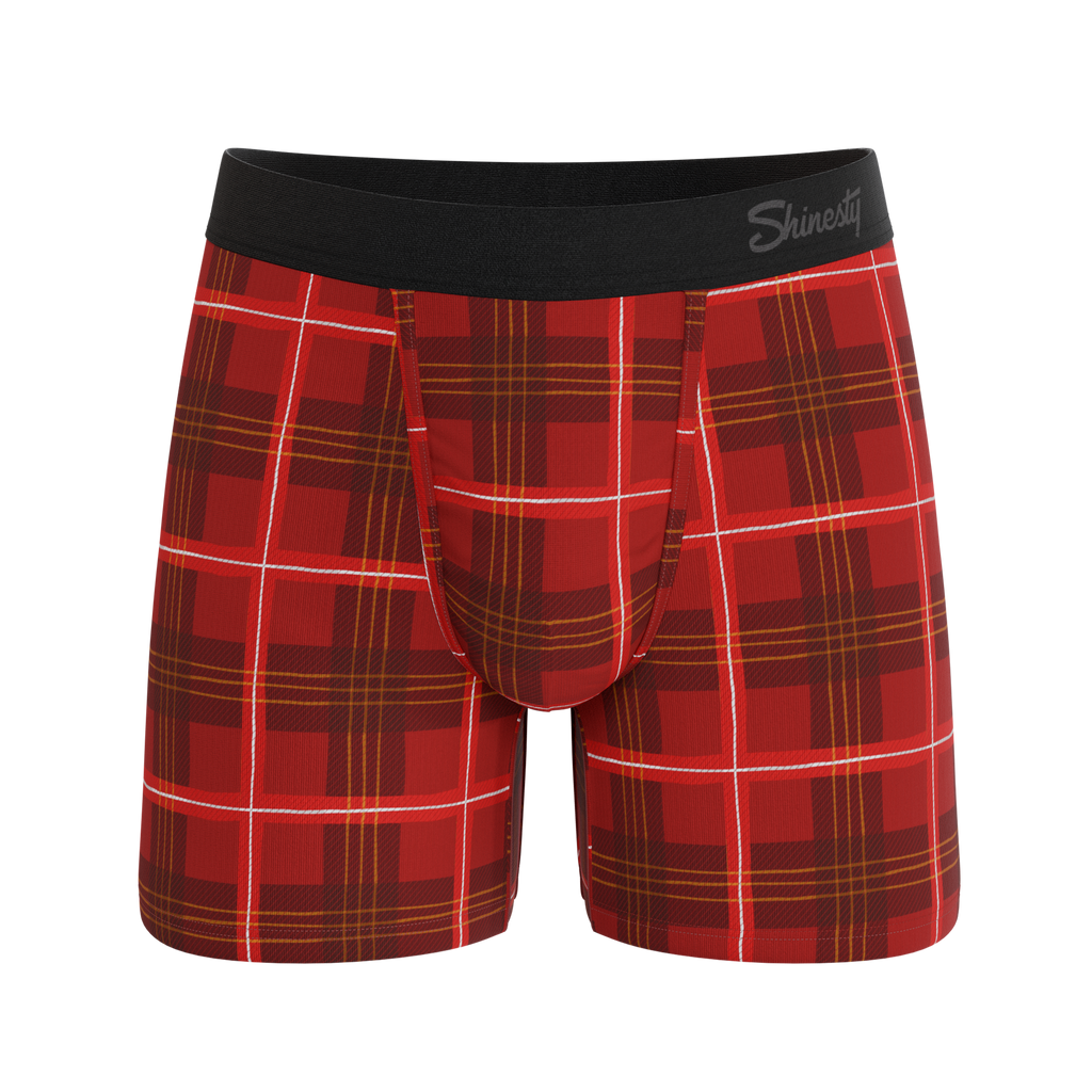 The Partridge | Red Cozy Plaid Ball Hammock® Pouch Underwear - Shinesty