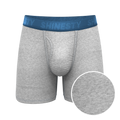 The Physical Education | Heather Grey and Blue Ball Hammock® Pouch Underwear With Fly - Shinesty