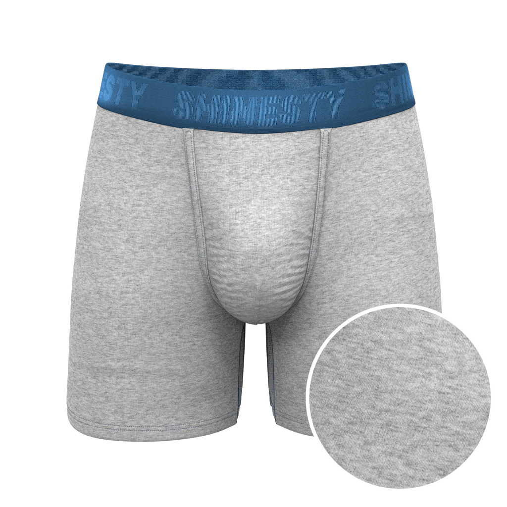 The Physical Education | Heather Grey and Blue Ball Hammock® Pouch Underwear - Shinesty