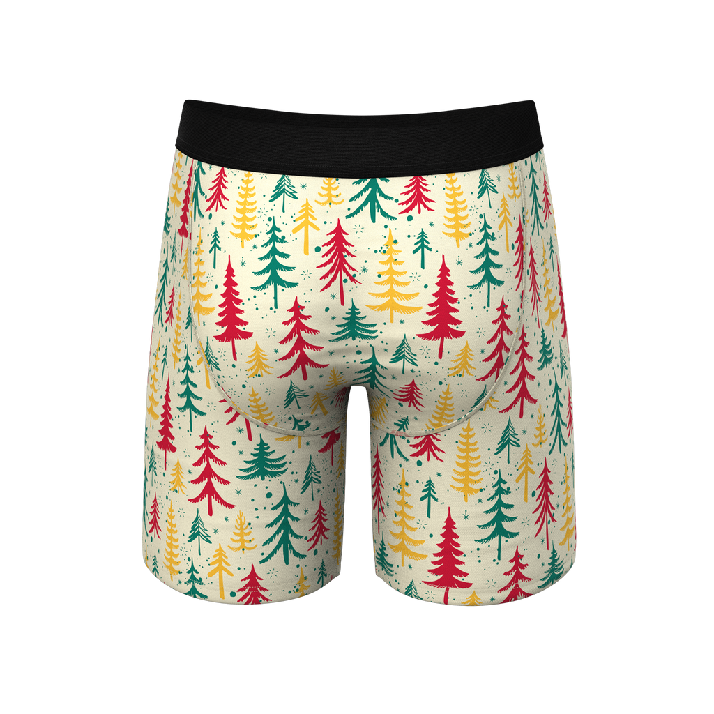 The Pine Tree Playboy | Retro Christmas Trees Ball Hammock® Boxer - Long Leg - Shinesty