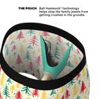 The Pine Tree Playboy | Retro Christmas Trees Ball Hammock® Pouch Underwear With Fly - Shinesty