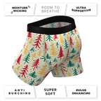 The Pine Tree Playboy | Retro Christmas Trees Ball Hammock® Pouch Underwear With Fly - Shinesty