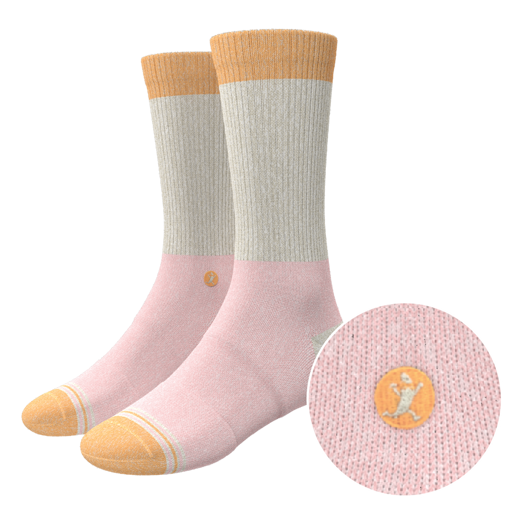 The Pinky Toes | Tri Color Block Heel Hammock™ Crew Socks - Shinesty