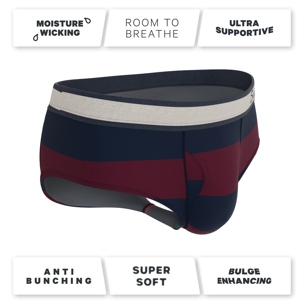 The Pitch | Rugby Stripe Ball Hammock® Pouch Underwear Briefs - Shinesty