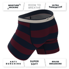 The Pitch | Rugby Stripe Ball Hammock® Pouch Underwear With Fly - Shinesty