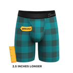 The Plaid And Simple | Green Buffalo Check Ball Hammock® Boxer - Long Leg - Shinesty