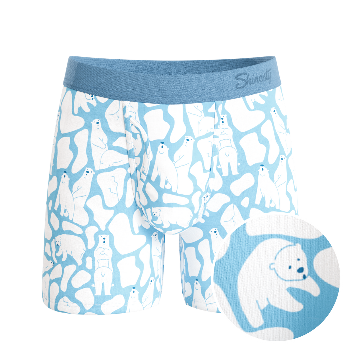 The Polar Polka | Polar Bear Scene Ball Hammock® Pouch Underwear With Fly - Shinesty