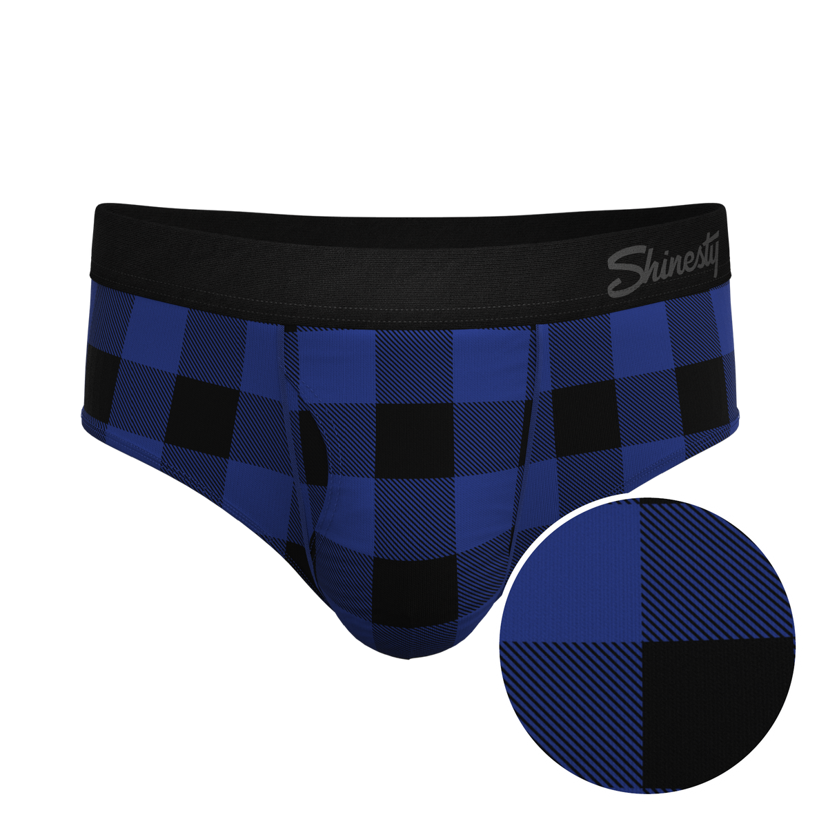 The Precious Plums | Blue Plaid Ball Hammock® Pouch Underwear Briefs - Shinesty