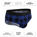 The Precious Plums | Blue Plaid Ball Hammock® Pouch Underwear Briefs - Shinesty