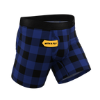 The Precious Plums | Blue Plaid Ball Hammock® Pouch Underwear With Fly - Shinesty