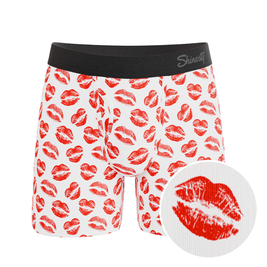 The Pucker Up | Lipstick Kiss Ball Hammock® Pouch Underwear With Fly - Shinesty