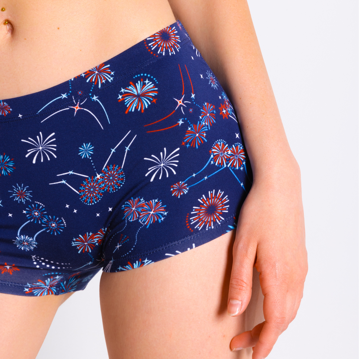 The Pyrotecnips | Naughty Fireworks Modal Boyshort Underwear - Shinesty