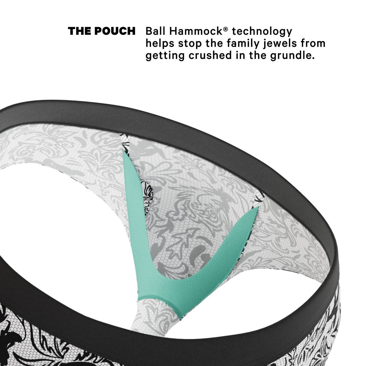 The Racy & Lacy | Provocative Lace Print Ball Hammock® Pouch Underwear Briefs - Shinesty