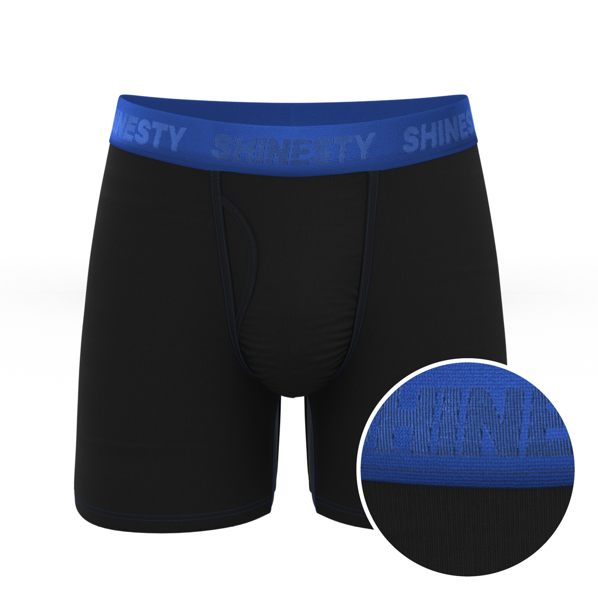 The Rhythm & Blues | Black and Blue Ball Hammock® Pouch Underwear With Fly - Shinesty